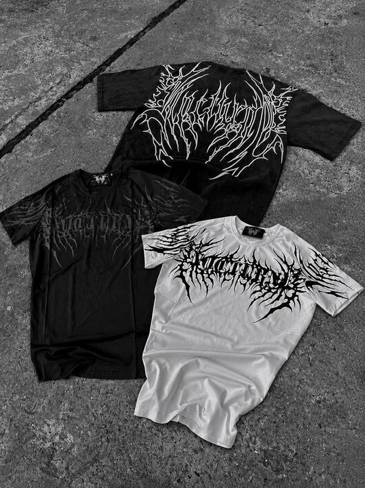 GYM BUNDLE - NOCTURNE COMPRESSION TEE WHITE + BLACK + WASHED PUMP COVER